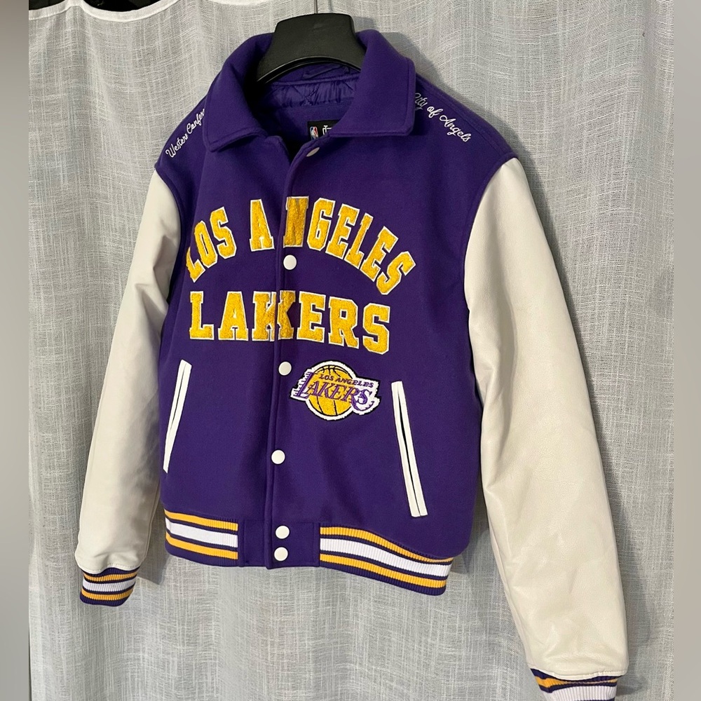 Los Angeles Lakers Varsity Jacket Purple and White